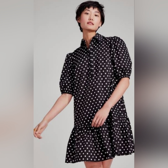 kate spade Dresses & Skirts - Kate Spade Harmony Dot Lake Dress Black White Sz L